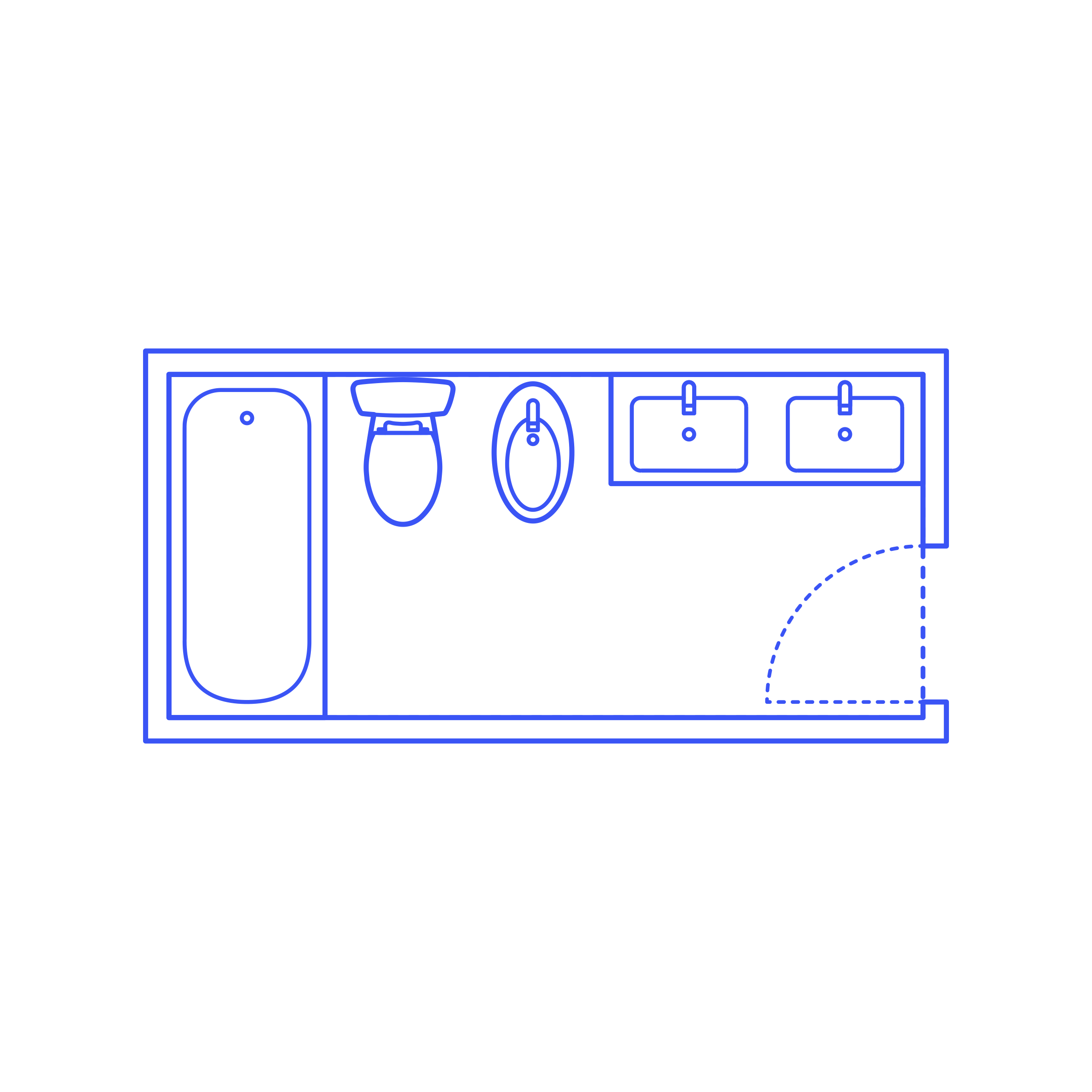 Layouts Bathrooms Primary Bidet 1 Wall Digital Sketch Svg Design Free Vectors